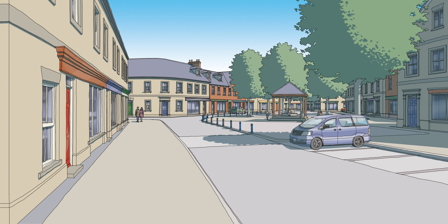 Illustration of local centre in Parlington Village